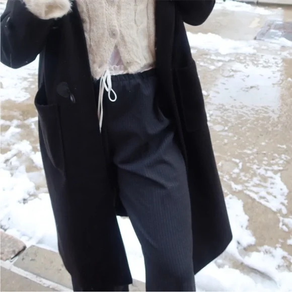 Zara Wide-Leg Pinstripe Trousers - Picture 2 of 4